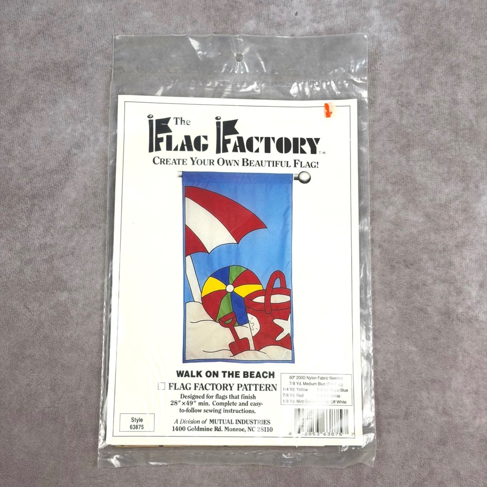 Vintage The Flag Factory Walk on the Beach Sewing Pattern Decorative Flag Craft